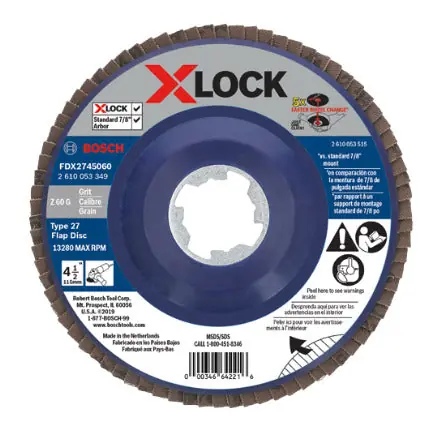 Bosch FDX2745060 X-LOCK Arbor Type 27 60 Grit Flap Disc