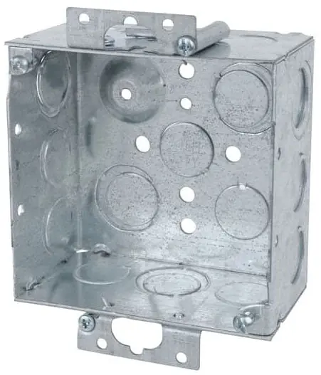 ABB 52171-OW SC SQ OUTLET BOX W/BOW OLD WORK EAR 30.3CUIN 4IN X 2-1/8IN DEEP 1/2IN AND 3/4IN KO